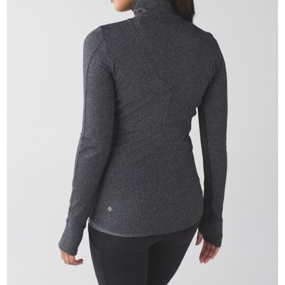 Lululemon Kanto Catch Me 1/2 Zip Herringbone Heathered Black Black Slate… - Picture 1 of 13